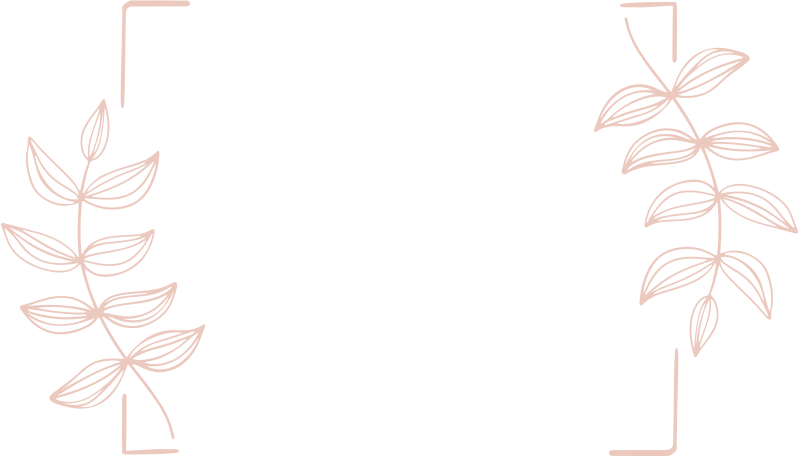 Moldura retangular em tons suaves de bege rosado e branco com delicados elementos florais nas laterais, ideal para inserção de textos e imagens.